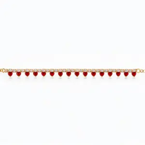 Ruby Charm Artificial Gold Anklet