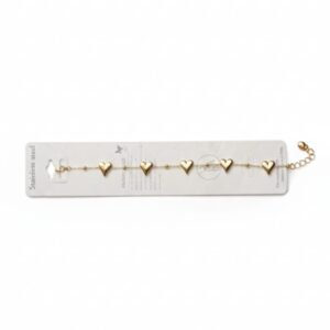 Golden Heart Row Bracelet
